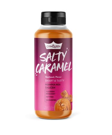 Gymqueen Mamma Mia Zero sauce low in calories without fat and without sugar for refining dishes and desserts vegan and lactose -free Salty Caramel Salty Caramel 265 ml (1 Pack)