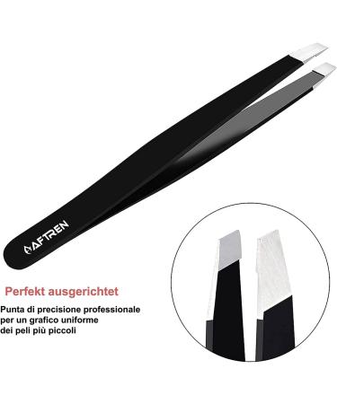 AFTREN Tweezers for facial hair women & men Professional Stainless Steel black color coated precision tweezers Slanted & Pointed Tip eyebrow tweezers for Ingrown Hair tweezers (Black) - Buy Online on SooperMarket.com