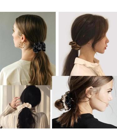 6 Pieces Hair Scrunchies Multi Colors Satin Elastic Soft Hair Ties Scrunchy Hair Bands for Girls and Ladies - Buy Online on SooperMarket.com