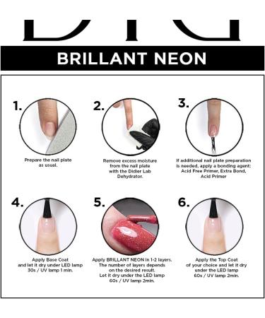 Didier Lab - Premium UV Gel Nail Polish - Brillant Neon No6- Gel Nail Varnish - Nail Art - Long-Lasting High Gloss Wear - Gel Nail Polish - Gel Nails - Glitter Gel Nail Polish - Rich Pigment - 8ml - Buy Online on SooperMarket.com