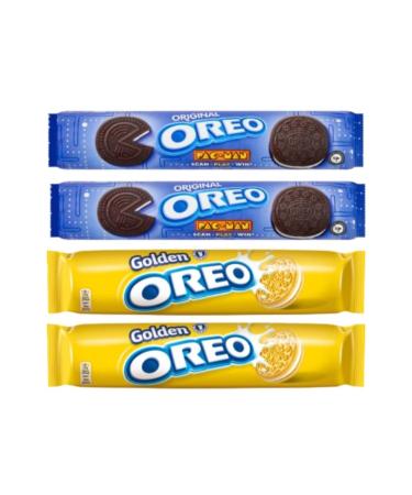 Sandwich Cookies Vanilla Oreo Original & Golden Roll Pack of 4x154g