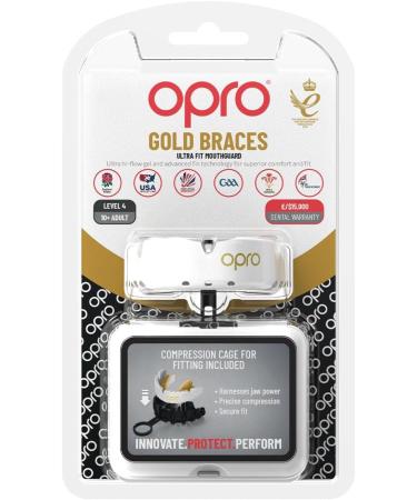 OPRO Gold Level DASS Control Mouthguard | Premium Sports Mouth Protection for Boxing Handball Martial Arts & Hockey - White - Buy Online on SooperMarket.com