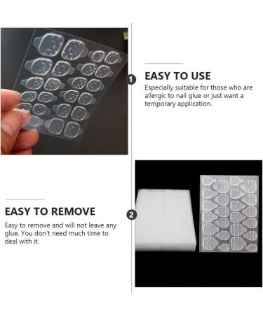 FOMIYES 40 Sheets Nail Jelly Glue Nail Double-sided Glue Nail Tip Fixing Stickers Fake Nail Sticky Glue Nail Glue Stickers Nail Art Supplies Nails Silica Gel Invisible Adhesive - Buy Online on SooperMarket.com
