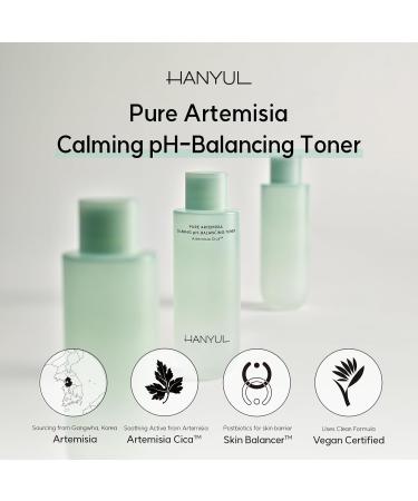 HANYUL Pure Artemisia Calming Toner - pH-Balancing Hydrating & Exfoliating | Vegan 5.07 Fl Oz | International Shipping Available - Buy Online on SooperMarket.com