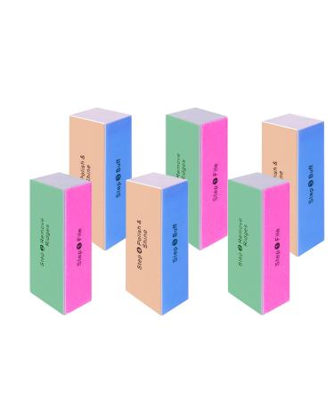 SKYPIA 6 Packs 4 Way Nail Buffer Block Nail Files and Buffers Smooth & Buff & Shine Professional Nail Files (6 counts)