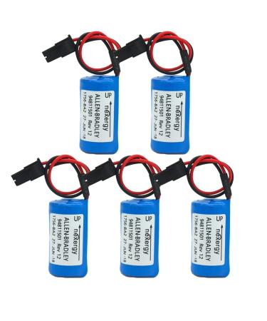 Nincrane WELLVEUS 1756-BA2 3.0V PLC Battery Replacement for Allen Bradley 1756-BA2 BR2/3A-AB 1745-B1(Pack of 5)
