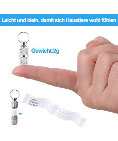 Address Pendant for Cats & Dogs - 6 Stainless Steel Pet ID Tags with Key Rings | Anti-Free Name Tag & Collar Trailer for Pet Identification - Buy Online on SooperMarket.com