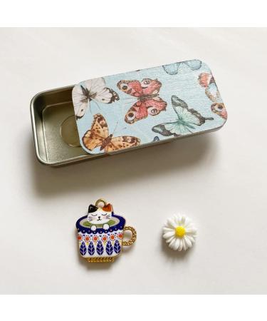 DPXWCCH Magnetic Sewing Needle Case Butterfly and Cute Cat Needle Minder for Cross Stitch Embroidery Needlecraft
