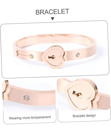 PACKOVE Key Bracelet Bracelet Titanium Steel Bracelet Chic Bracelet Key Necklace Lock Bracelet Couples Bracelets Stainless Steel Necklace Jewelry Necklace Bracelet Jewelry Heart-shaped Set - Buy Online on SooperMarket.com
