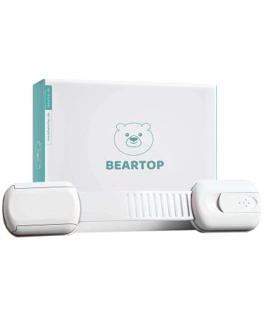 BEARTOP Premium Baby Drawer Lock | Strong Hold ( 15kg) | Tested for Harmful substances** | Lock for cupboards Drawers etc. | Child Safety Lock for Cupboard | White (16 Pieces)