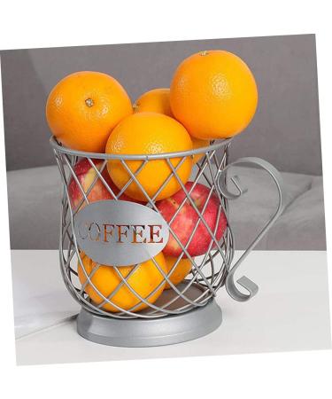 capsule coffee storage creamer container coffee espresso Fruit Storage Basket concentrate Fruit tray 20x19cm Silver - Buy Online on SooperMarket.com