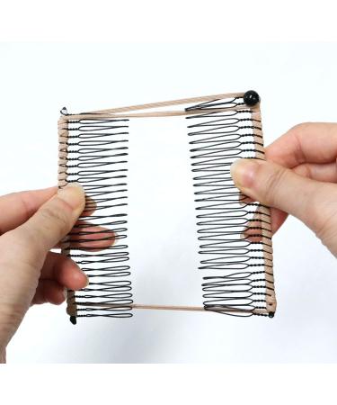 GETAGOTA 2-Piece Adjustable Banana Hair Clip Comb Set for Women - Double Combs Hair Accessory for Styling Thick Curly Hair - Brown and Beige - Buy Online on SooperMarket.com