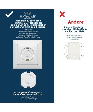 Hoffenbach Socket Safety Lock - 20x Childproof Safety Locks with Rotating Mechanism for Socket Protection | Ideal for Babies & Children - Buy Online on SooperMarket.com