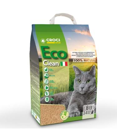 Croci Eco Clean Litter 6 l - clumping cat litter biodegradable rinses in the toilet 100 % vegetable durable odor -inhibiting sand 6 LT