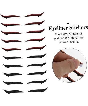 WOFASHPURET Double Sided Eyelid 20 pairs Red Makeup Eye Charming Eyelid Gold Eyeliner Black Purple Tapes Eyeshadow Shiny Double - Buy Online on SooperMarket.com