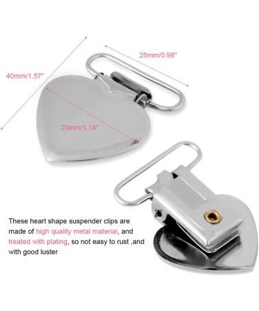 TEUOPIOE 10pcs Heart Shaped Metal Inserts - Pacifier Holder Clips for Home Crafts | International Shipping - Buy Online on SooperMarket.com