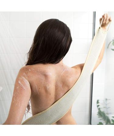 TOEM Back Scrubber Strap for Shower - Exfoliating Wash Cloth Back Washer - Set of 2 Bands - 4 x 32 Inches - Buy Online on SooperMarket.com