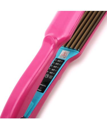 Titanium Hair Crimping Iron with 5 Heat Settings for Fluffy Hairstyles - UK Plug Rosy - Buy Online on SooperMarket.com