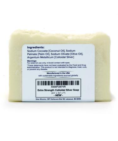 Silver Miracles Extra Strength Colloidal Silver Soap - Natural Antibacterial Cleanser - Buy Online on SooperMarket.com