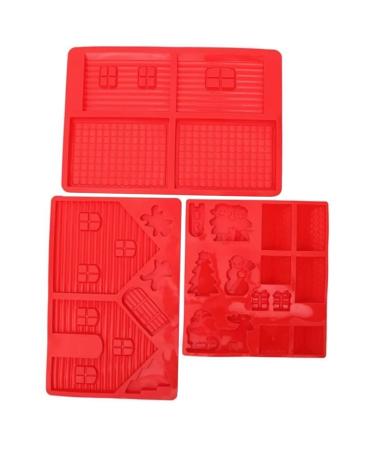 Abaodam Christmas Christmas Stencils Christmas House Mold Christmas Silicone Mold Gingerbread Christmas Tree Silicone Mold soap molds Christmas Chocolate Sugar Craft Cake Silica Gel Soap