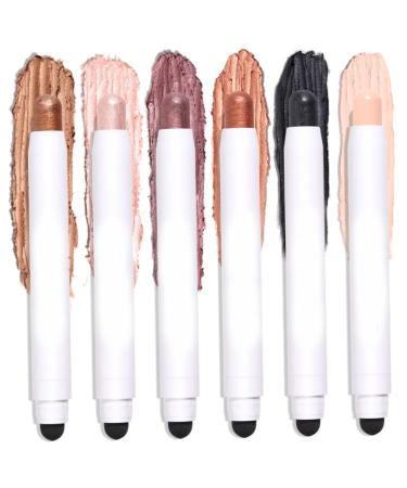 Eyeshadow Stick Eye Shadow Stick Long Lasting Cream Eyeshadow Pencil Waterproof Eye Shadow Pencils Eyeshadow Stick Set for Women Makeup Tool 6PCS