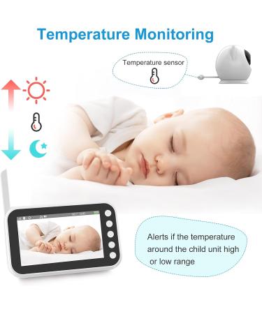 MYPIN 4.3'' LCD Wireless Video Baby Monitor with Camera and Night Vision - Two Way Audio, VOX Mode, Temperature Alert - nooie Baby Monitor HS0329 - Buy Online on SooperMarket.com