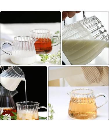 Hemoton Glass Creamer Pitcher Glass Creamer Small with Handle Tea Coffee Creamer Pitchers Dispenser Sauce Serving Pitcher Creamer Jug for Kitchen Clear Glass Creamer Pourer - Buy Online on SooperMarket.com