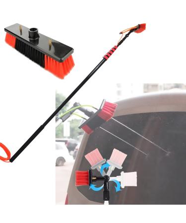 Water Fed Pole Kit Car Window Glass Cleaning Brush Lightweight Outdoor Washing Equipment with Adjustable Pole and 20m Hose 55cm Brush Head 6M/21FT