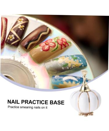 FOMIYES Nail art practice holder nail tips stand holders nail art practice stand Nail Holders Acrylic Base nail tip Display Stand fake Nail Display acrylic nail white Pearlescent makeup 5.4x3.5cm White - Buy Online on SooperMarket.com