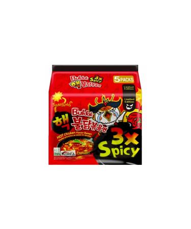 Samyang Buldak Hot Chicken Ramen 3x Spicy Flavour 140g Halal (Pack of 40) by CNMART