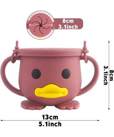 Non-Spill Silicone Baby Snack Cup with Lid - BPA-Free, Easy to Hold & Portable - Purplish Red - Buy Online on SooperMarket.com