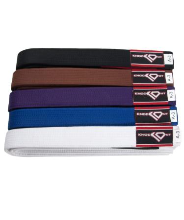 KO Sports Gear BJJ Brazilian Jiu Jitsu Gi Belt 100% Cotton Blue A6