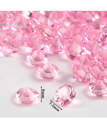 OUTUXED 1500pcs Pink Diamonds 0.3 (8mm) Crystal Gems - Party Decor Vase Filler Wedding Bridal Shower Scattering - Buy Online on SooperMarket.com