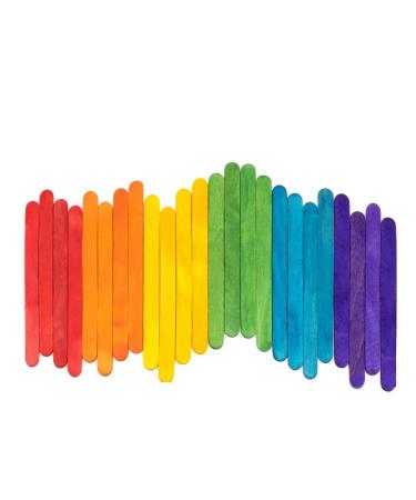 Colored Popsicle Sticks for Crafts - 200 Count 4.5 Inch Multi-Purpose Wooden Sticks