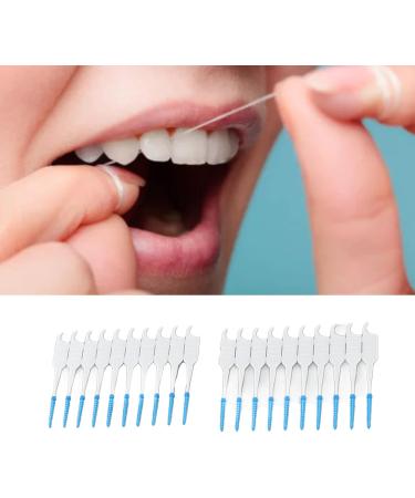 200 Soft Interdental Brushes with Floss & Case | Portable Oral Care Tool | Blue Silicone Head - Perfect for Fresh Breath & Dental Hygiene - Buy Online on SooperMarket.com