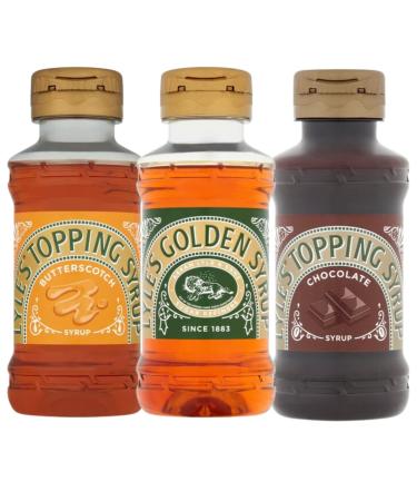 Syrup Bundle With Lyles Golden Syrup Squeezy Bottle 325g Lyles Squeezy Chocolate Syrup 325g and Lyle Squeezy Butterscotch Syrup 325g (3 Pack)