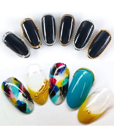 Nail Chains Set - 4 Packs of 24 Gold & Silver Metal Punk Pendant Ornaments for Nail Art DIY - Women's Nail Supplies - Buy Online on SooperMarket.com