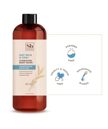 Soapbox Oat Milk & Chai Body Wash 16oz - Moisturizing Cleanser with Shea Butter & Almond Oil | Paraben, Gluten, Silicone Free | Vegan, Cruelty Free | Pack of 3 - Buy Online on SooperMarket.com