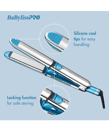 BaBylissPRO Stainless Steel OPTIMA Hair Straightener Dual Voltage High Heat Flat Iron with Floating Plates and Ion Generator 1" Wide Blue - Buy Online on SooperMarket.com