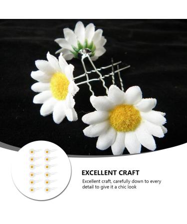 FRCOLOR Daisy Hair Clips 12Pcs - Bridal Floral Bobby Pins for Wedding Beach Party - Buy Online on SooperMarket.com