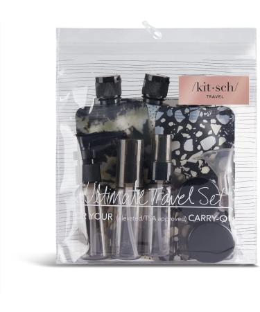 Kitsch Ultimate Travel Set - Set of 11 TSA Approved Leakproof Containers in Black | Ivory - Buy Online on SooperMarket.com