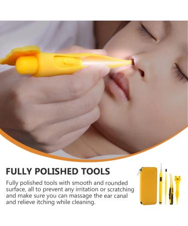 FRCOLOR Kids Ear Wax Pick Set - Cartoon Luminous Earwax Picker & Nose Clip for Safe Removal - Yellow 15.2x6.7cm - Buy Online on SooperMarket.com
