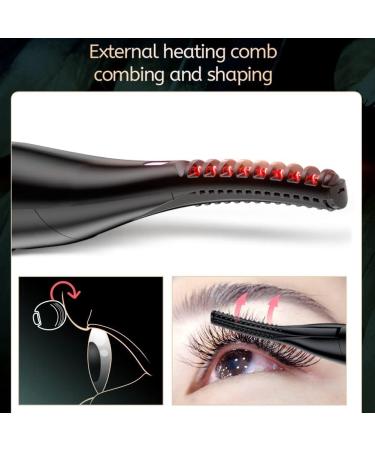 Heated Eyelash Curler 2 in 1 Clip-Type Eyelash Curler with Comb USB Rechargeable Portable Electric Eyelash Curler Easy Install Easy to Use - Buy Online on SooperMarket.com