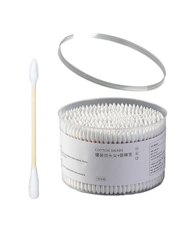 Perfeclan 500 pieces of cotton swabs double-headed cleaning sticks care wattage swabs cotton swabs for make-up Polishing the ears of the ears eyeshadow brushes remote tip around 500 pieces tip + round white