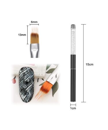 Lwtose 2pc Ombre Nail Brush Set - Nail Art Painting Pen for UV Gel Polish & Rhinestone Creations - Golden Color Gradient - Buy Online on SooperMarket.com