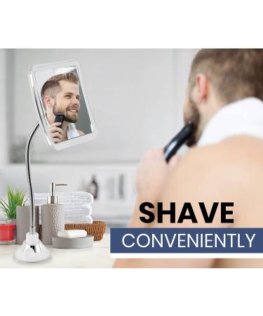 Fogless Shower Mirror with Flexible Gooseneck Extension and Upgraded Suction Cup - Shatterproof 6.3 x 6.3 Surface - Buy Online on SooperMarket.com