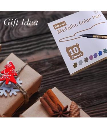BOXUN Metallic Markers Pen for Rock, Ceramic, Glass, Plastic - 10 Metallic Colors - Buy Online on SooperMarket.com
