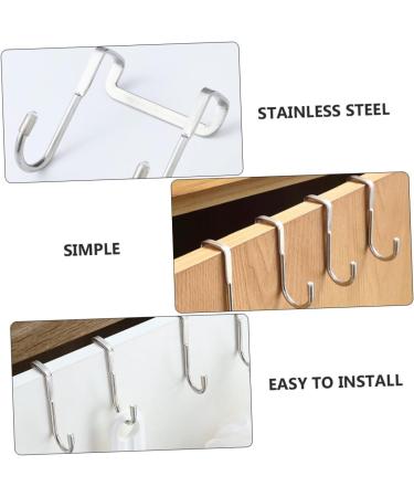 Hemoton 3pcs Wall Hangers for Clothes Cabinet Hook Over The Door Hanging Hooks Perforated Door Hat 7.5X6.5CM Silver - Buy Online on SooperMarket.com