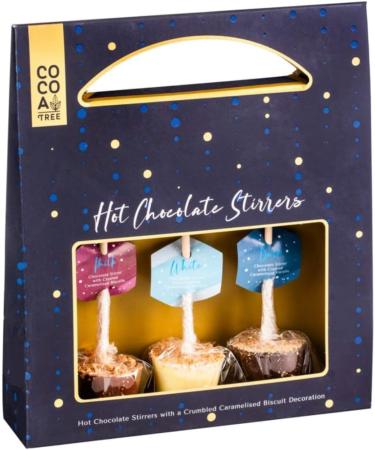 Hot Chocolate Stirrers Milk Chocolate Stirrer White Dark Chocolate With Caramelised Biscuit Crumb Xmas Gift Pack - Buy Online on SooperMarket.com