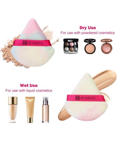 Reusable Velvet Powder Puffs - 2pcs Triangle Wet/Dry Dual-Use Makeup Sponges - Buy Online on SooperMarket.com